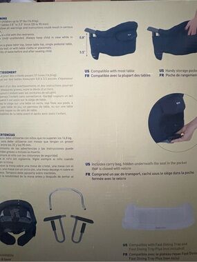 Baby Table Seat - Portable Navy Travel Seat